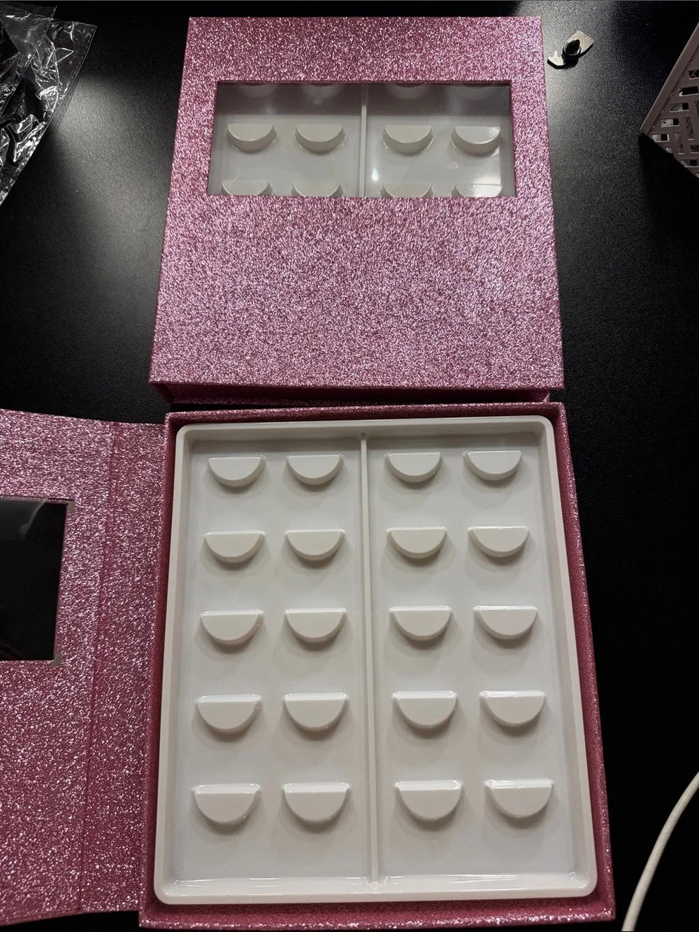 Pink Lash Book Tray with White Insert